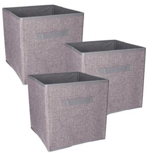 Set van 3x stuks kast opberg/opruim manden grijs 30 x 30 x 30 cm