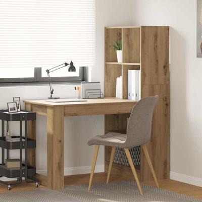 Bureau artisanaal eikenkleurig 122 x 67 x 145 cm Bewerkt hout