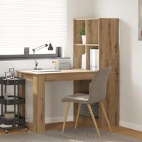 Bureau artisanaal eikenkleurig 122 x 67 x 145 cm Bewerkt hout
