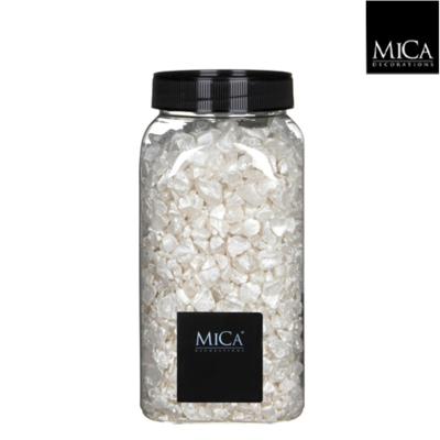 Glas brokken creme 4-10 mm fles 1kg l6,5xb6,5xh15,5 cm - Mica decorations
