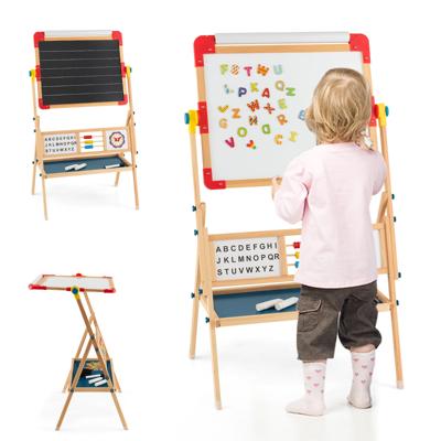 Kinderschildersezel van Hout Dubbelzijdig 3-In-1 Schildersezel Kunstschildersezel voor Kinderen Vanaf 3 Jaar