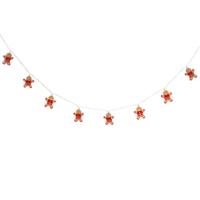 kerst thema lichtsnoer - peperkoek mannetjes - 135 cm - 10 LED lampjes?-?batterij