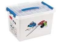 Sunware Q-line naaibox 22 liter met inzet wit/transp/blauw