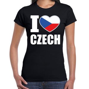 I love Czech t-shirt Tsjechie zwart voor dames