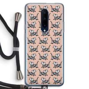 Zwarte poes: OnePlus 7 Pro Transparant Hoesje met koord