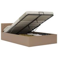 Bedframe met opslag hydraulisch kunstleer cappuccino 120x200 cm