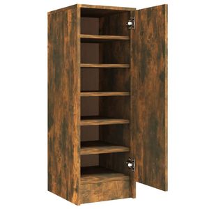 vidaXL Schoenenkast 32x35x92 cm bewerkt hout gerookt eikenkleurig