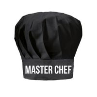 Master chef cadeau koksmuts zwart dames en heren - thumbnail