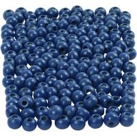 Creativ Company Houten kralen, d 5 mm, gatgrootte 1,5 mm, ca. 150 stuk, blauw, 6 gr/ 1 doos