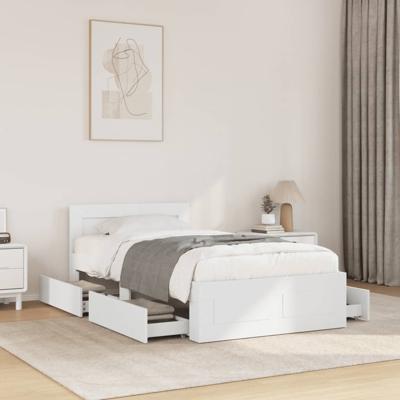 Bedframe met hoofdeinde zonder matras 90x200 cm wit
