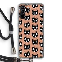 Kat: Samsung Galaxy S21 Plus Transparant Hoesje met koord Kat: Samsung Galaxy S21 Plus Transparant Hoesje met koord