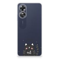 OPPO A17 Telefoonhoesje met Naam Cat Good Day - thumbnail