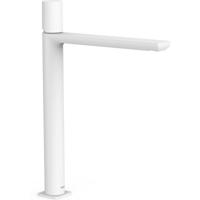 Wastafelkraan Tres Loft | Opbouw | Mengkraan | Hoog model | 1-knop | Rond | Wit mat
