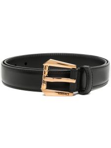 Versace ceinture en cuir à logo gravé - Noir