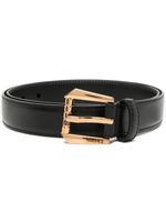 Versace ceinture en cuir à logo gravé - Noir