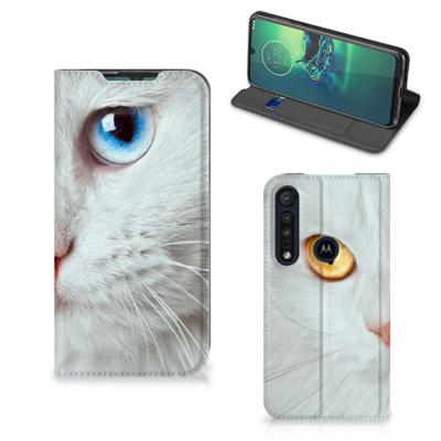 Motorola G8 Plus | Hoesje maken | Witte Kat