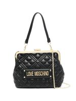 Love Moschino sac à main matelassé à plaque logo - Noir