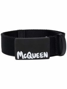 Alexander McQueen ceinture imprimée à boucle - Noir