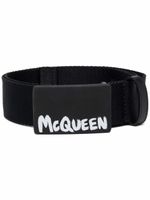 Alexander McQueen ceinture imprimée à boucle - Noir