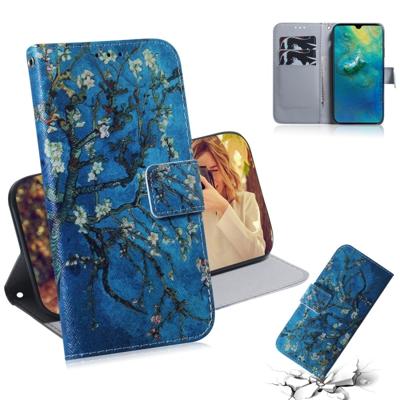 Abrikoos bloem patroon gekleurde tekening horizontale Flip lederen case voor Huawei mate 20 met houder & card slots & portemonnee