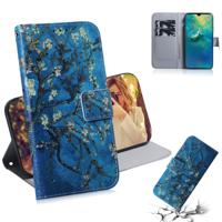Abrikoos bloem patroon gekleurde tekening horizontale Flip lederen case voor Huawei mate 20 met houder & card slots & portemonnee