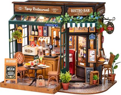 Robotime Tipsy Restaurant Miniatuurhuisje Bouwpakket Modelbouw