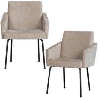 BePureHome Mount Eetkamerstoelen - Polyester - Naturel - Set van 2