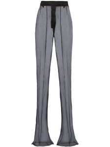 Prada pantalon évasé en organza - Noir