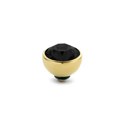 Melano Twisted Basic CZ Steentje Black | Goud