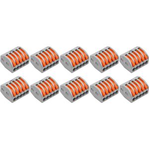 Lasklem Set 10 Stuks - 5 Polig met Klemmetjes - Grijs/Oranje