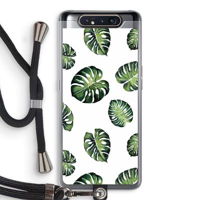 Tropische bladeren: Samsung Galaxy A80 Transparant Hoesje met koord