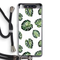 Tropische bladeren: Samsung Galaxy A80 Transparant Hoesje met koord