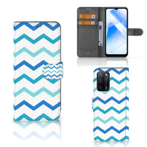 OPPO A16/A16s/A54s Telefoon Hoesje Zigzag Blauw