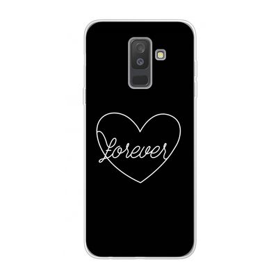 Forever heart black: Samsung Galaxy A6 Plus (2018) Transparant Hoesje