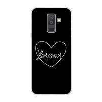 Forever heart black: Samsung Galaxy A6 Plus (2018) Transparant Hoesje