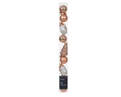Decoris Kerstballen glas figuur 6cm roze 9st