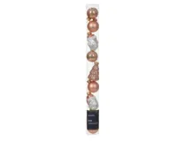 Decoris Kerstballen glas figuur 6cm roze 9st