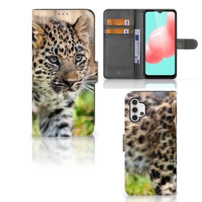 Samsung Galaxy A32 5G | Telefoonhoesje | Met pasjeshouder | Baby Luipaard
