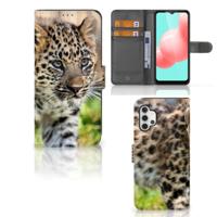 Samsung Galaxy A32 5G | Telefoonhoesje | Met pasjeshouder | Baby Luipaard