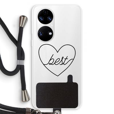 Best heart black: Huawei P50 Transparant Hoesje met koord
