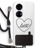 Best heart black: Huawei P50 Transparant Hoesje met koord Best heart black: Huawei P50 Transparant Hoesje met koord