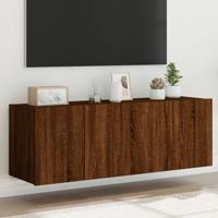 Tv-wandmeubels met LED 2 st 60x35x41 cm bruin eikenkleur