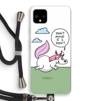Unicorn: Pixel 4 XL Transparant Hoesje met koord