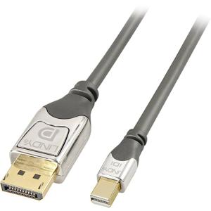 LINDY 36310 DisplayPort-kabel Mini-displayport / DisplayPort Adapterkabel Mini DisplayPort-stekker, DisplayPort-stekker 0.50 m Grijs