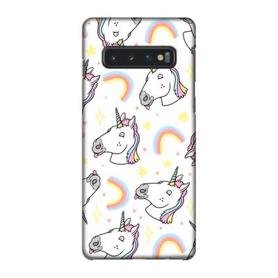 Rainbow Unicorn: Samsung Galaxy S10 4G Volledig Geprint Hoesje