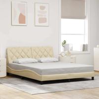 Bedframe zonder matras stof crèmekleurig 160x200 cm