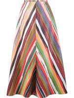 Rosie Assoulin rainbow stripe A-line skirt - Rouge