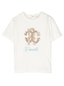 Roberto Cavalli Junior t-shirt en coton à logo imprimé - Blanc