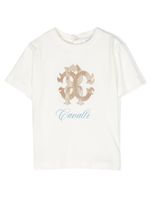 Roberto Cavalli Junior t-shirt en coton à logo imprimé - Blanc