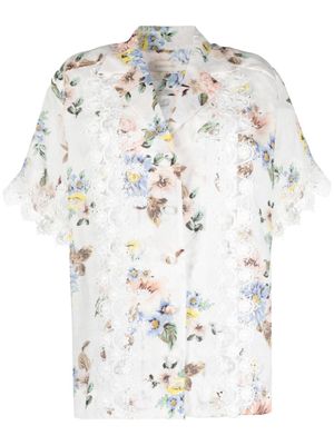 ZIMMERMANN chemise à fleurs - Blanc